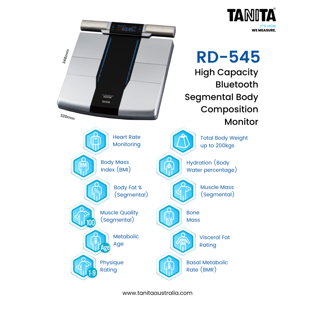 Tanita RD-545 Bluetooth Segmental Body Composition Monitor with Heart Rate Monitor