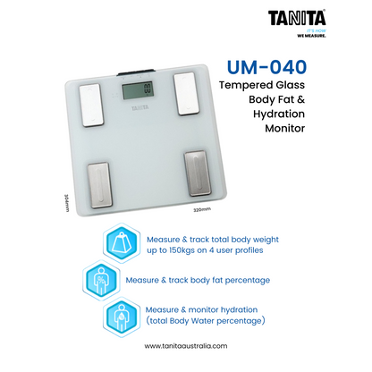 Tanita UM-040 Tempered Glass Body Fat & Hydration Monitor